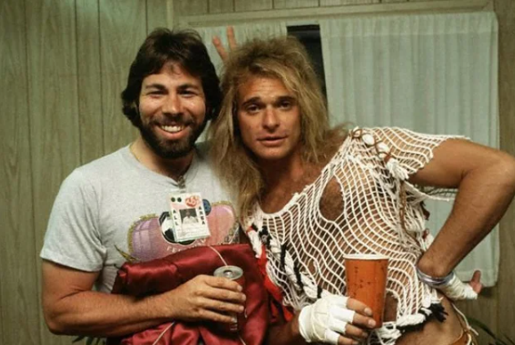Стив Возняк и Дэвид Ли Рот (вокалист Van Halen)